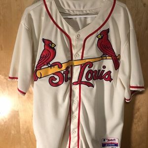 St Louis Cardinals Cream Stitched Jersey (Size: M)
